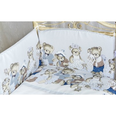 Бортики для детской кроватки 300-20430/Н «Мишки на сером»
